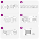 Cancello per cani pieghevole con supporti 6 pcs 482 cm