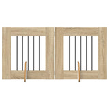 Cancello per cani con supporti 2 pcs Rovere Sonoma 60 x 60 cm