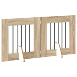 Cancello per cani pieghevole con supporti 2 pcs Rovere Sonoma