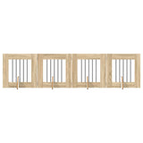 Cancello per cani con supporti 4 pcs Rovere Sonoma 60 x 60 cm
