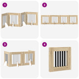 Cancello per cani pieghevole con supporti 4 pcs Rovere Sonoma