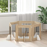Cancello per cani con supporti 6 pcs Rovere Sonoma 60 x 60 cm