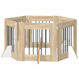 Cancello per cani con supporti 6 pcs Rovere Sonoma 60 x 60 cm
