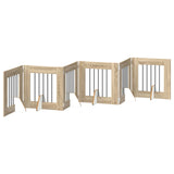 Cancello per cani pieghevole con supporti 6 pcs Rovere Sonoma