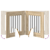 Cancello per cani con supporti 6 pcs Rovere Sonoma 60 x 60 cm