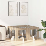 Cancello per cani pieghevole con supporti 8 pcs Rovere Sonoma