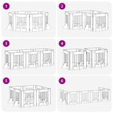 Cancello per cani pieghevole con supporti 8 pcs Rovere Sonoma