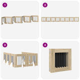 Cancello per cani pieghevole con supporti 8 pcs Rovere Sonoma