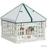 Pannello per cani a 4 sezioni con tetto Bianco 88 x 58 cm