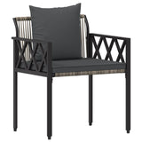 Set Mobili da Esterno 4 pcs Grigio e Grigio Scuro polyrattan