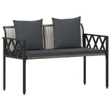 Set Mobili da Esterno 4 pcs Grigio e Grigio Scuro polyrattan