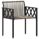 Set Mobili da Esterno 4 pcs Grigio e Grigio Scuro polyrattan
