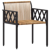 Set Mobili da Esterno 3 pcs Marrone e Bianco Crema polyrattan