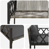 Panchine da esterno 2 -Seater 116 x 56 x 75 cm polyrattan