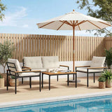 Set Mobili da Esterno 4 pcs Bianco Crema polyrattan
