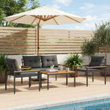 Set Mobili da Esterno 4 pcs Grigio Scuro polyrattan