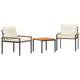 Set Mobili da Esterno 3 pcs Bianco Crema polyrattan