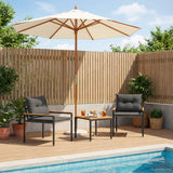 Set Mobili da Esterno 3 pcs Grigio Scuro polyrattan