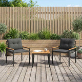 Set Mobili da Esterno 3 pcs Grigio Scuro polyrattan