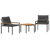 Set Mobili da Esterno 3 pcs Grigio Scuro polyrattan