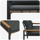 Panchina da esterno 2 -Seater 116 x 67,5 x 72 cm polyrattan