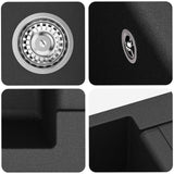 Lavello Nero 620 x 500 mm 80% Quarzo e 20% Resina