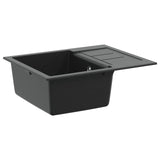 Lavello Nero 620 x 500 mm 80% Quarzo e 20% Resina