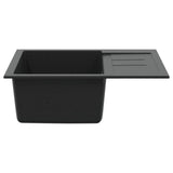 Lavello Nero 620 x 500 mm 80% Quarzo e 20% Resina