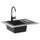 Lavello Nero 620 x 500 mm 80% Quarzo e 20% Resina
