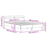 Struttura del letto Rovere artigianale 140 x 200 cm