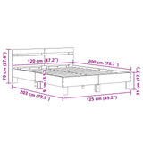 Struttura del letto Rovere artigianale 120 x 200 cm