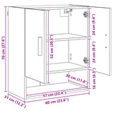 Armadietto a muro Rovere Nero 60 x 31 x 70 cm Legno truciolato