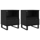 Armadietto per letto con cassetto Rovere Nero 40 x 35 x 50 cm