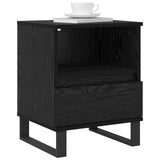 Armadietto per letto con cassetto Rovere Nero 40 x 35 x 50 cm