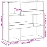 Scaffale per Libri Rovere Nero 100 x 33 x 94,5 cm