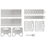 Focolare da campeggio 42 x 22 x 18 cm Acciaio Inox Argento