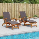 Lettino prendisole reclinabile e pieghevole 3 pcs Grigio Scuro