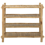 Scarpiera con lo scaffale Naturale 4 ripiani Bambù