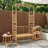 Arco da Giardino con Panchina Naturale 115 x 50 x 205 cm Bambù