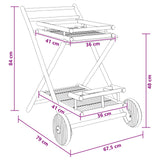Carrello da servizio con ruote Naturale 79 x 67,5 x 84 cm Bambù