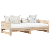 Letto Giorno Estraibile Naturale 180 x 200 cm Pino massello