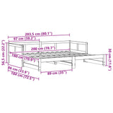 Letto Giorno Estraibile Naturale 180 x 200 cm Pino massello