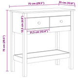 Tavolo consolle con cassetto Marrone cerato 75 x 35 x 75 cm