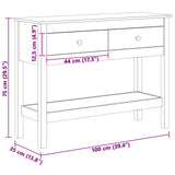Tavolo consolle con cassetto Marrone cerato 100 x 35 x 75 cm