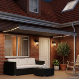 Telaio tenda elettrica con LED Antracite 5 x 3 m Alluminio