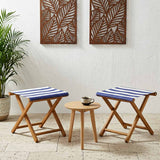 Lettino 2 pcs Legno di Eucalipto Massello Blu e Bianco
