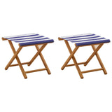 Lettino 2 pcs Legno di Eucalipto Massello Blu e Bianco