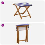 Lettino 2 pcs Legno di Eucalipto Massello Blu e Bianco