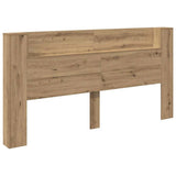 Testata letto con storage e LED Rovere Artigianale