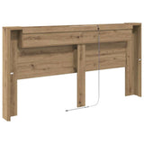 Testata letto con storage e LED Rovere Artigianale